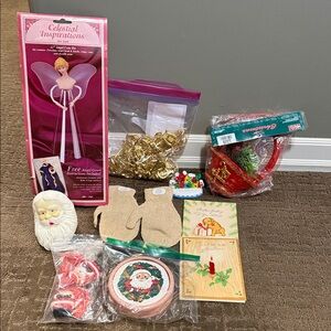 Vintage 1990s Christmas Holiday Decorations Angel Tree Topper Crafting Ornament